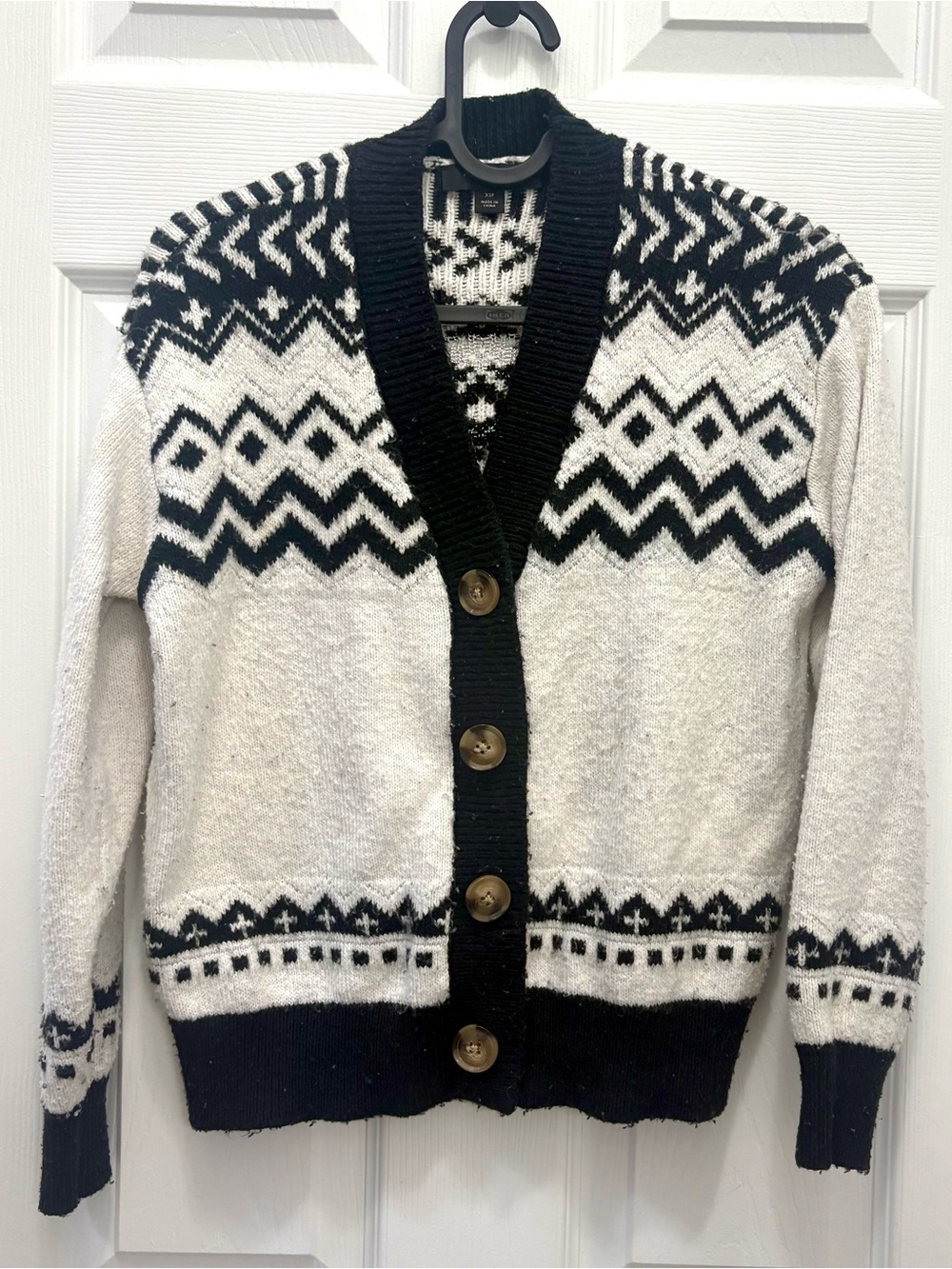 Ann Taylor Black and White Cardigan
